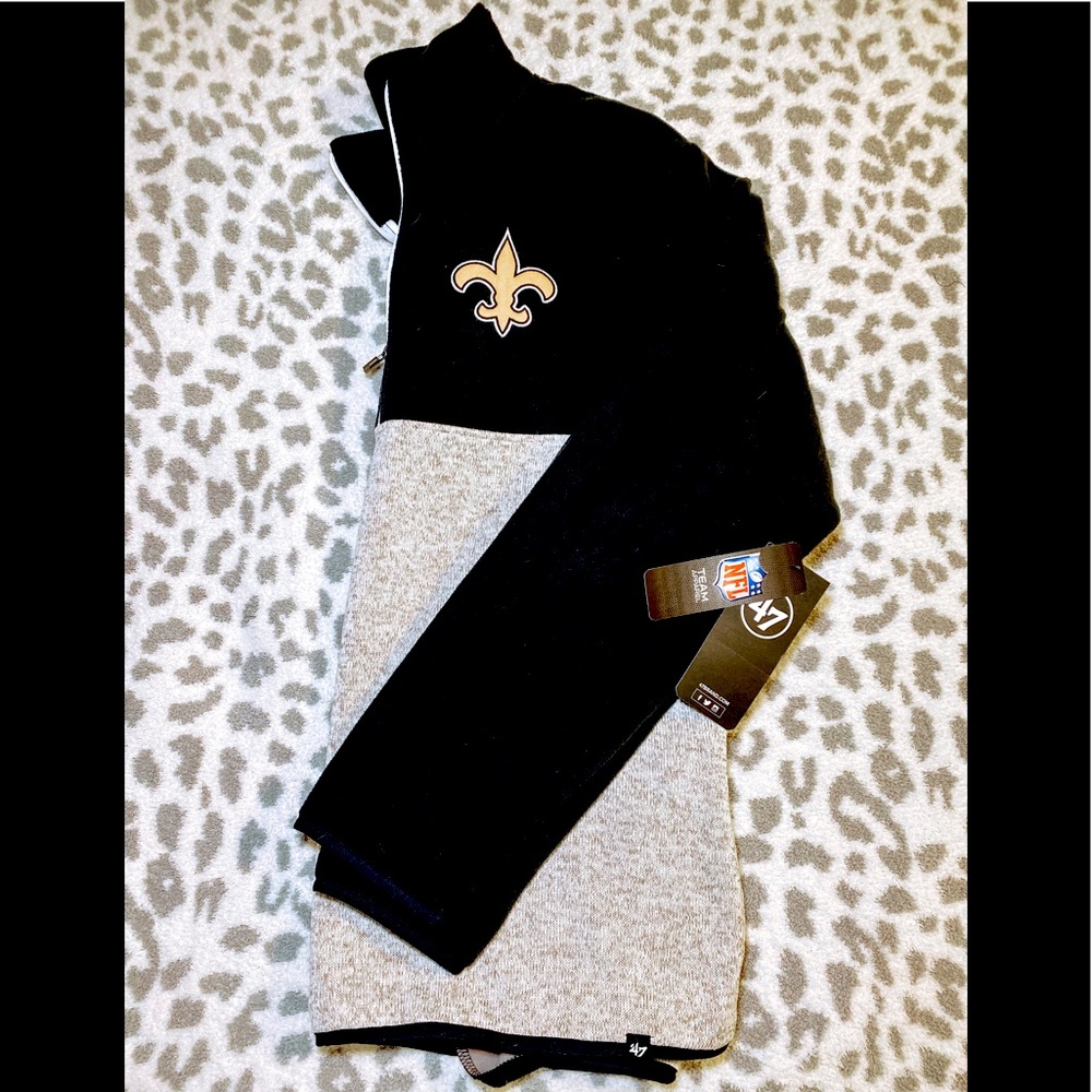 NWT 47 Brand Saints Half Zip Pullover